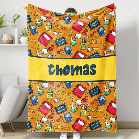 Back to School Gift Personalized Name Blanket img 1