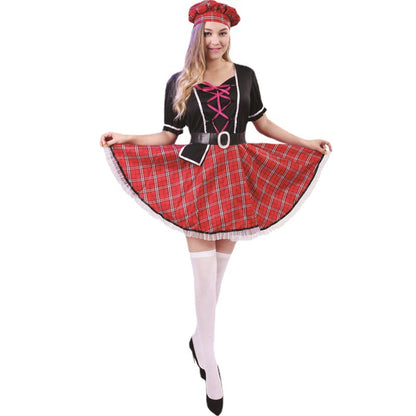 Scottish National Costume for Women Carnival Party Outfit Stage Performance Dress Cosplay Halloween