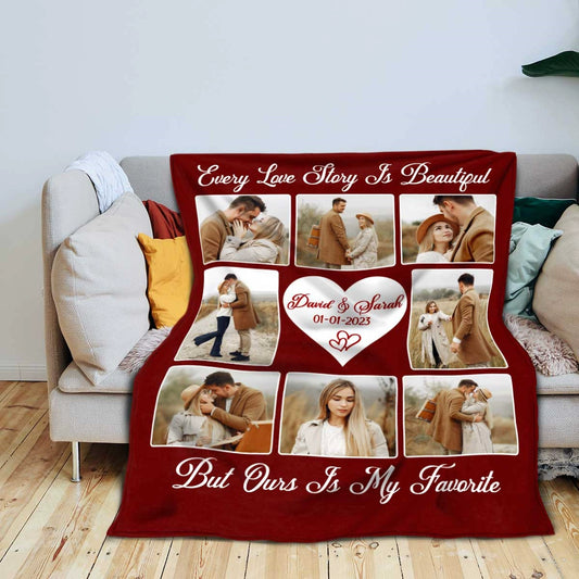 Personalized Wedding Blanket W/ Photo, Romantic Gift for Wife img 1