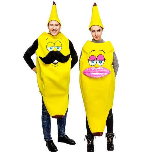 funny banana couple costume kissing banana mustache banana halloween party cosplay outfit