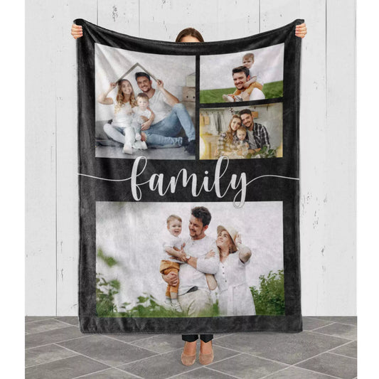 Personalized Family Photo Blanket Collage Fleece Blanket img 1