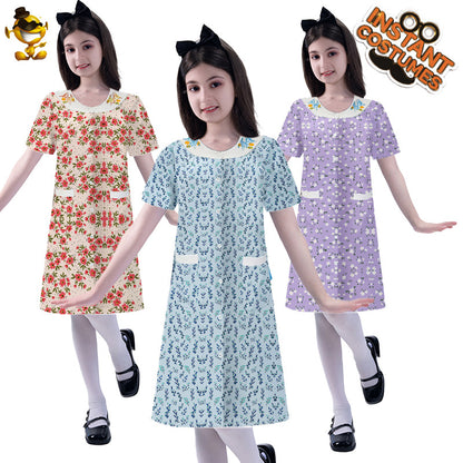 Halloween cosplay costume floral dress for kids and adults stage performance party outfit