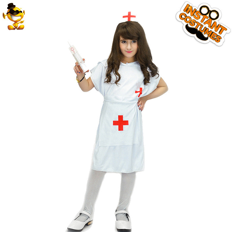 kids nurse costume for halloween girls cute doctor role play outfit for party
