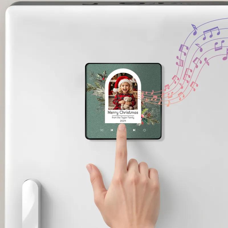 Personalized Merry Christmas Music Fridge Magnet img 0