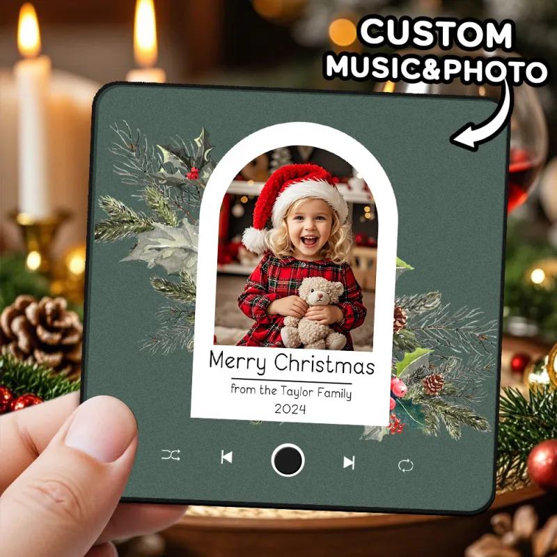 Personalized Merry Christmas Music Fridge Magnet img 2