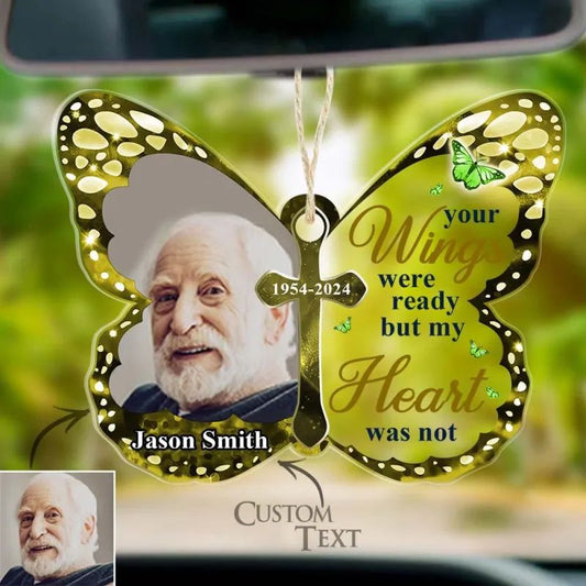 Custom Photo Car Hanging Ornament Your Wings Were Ready img 0
