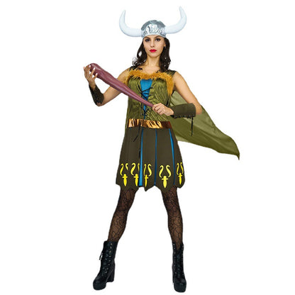 Costume de cosplay de pirate pour femme adulte Viking, tenue de scène de fête de pirate nordique d'Halloween