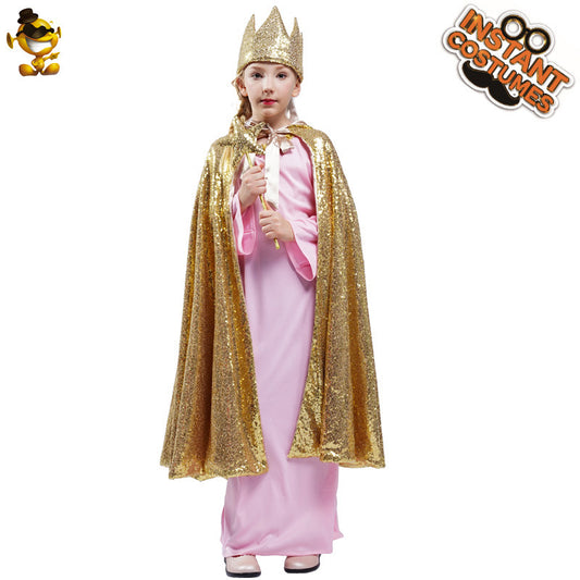 Kids Cosplay Costume Halloween Cloak for Girls Stage Performance Dress