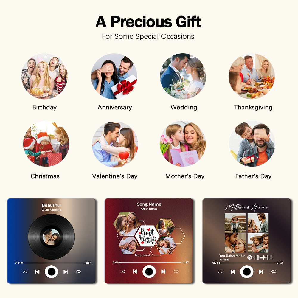 Custom Music Fridge Magnet With Photo for Couple img 4