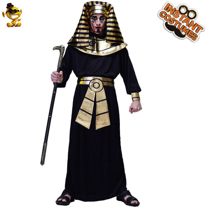 Egyptian Pharaoh Costume for Men Halloween Party King of Egypt Stage Performance Cosplay Outfit