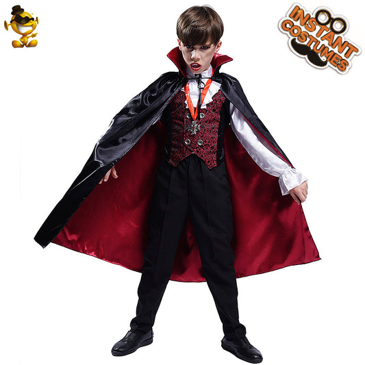 boys vampire costume for halloween cosplay and stage performance