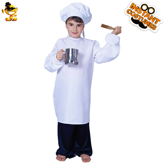 Kids chef costume for Halloween party and stage performance