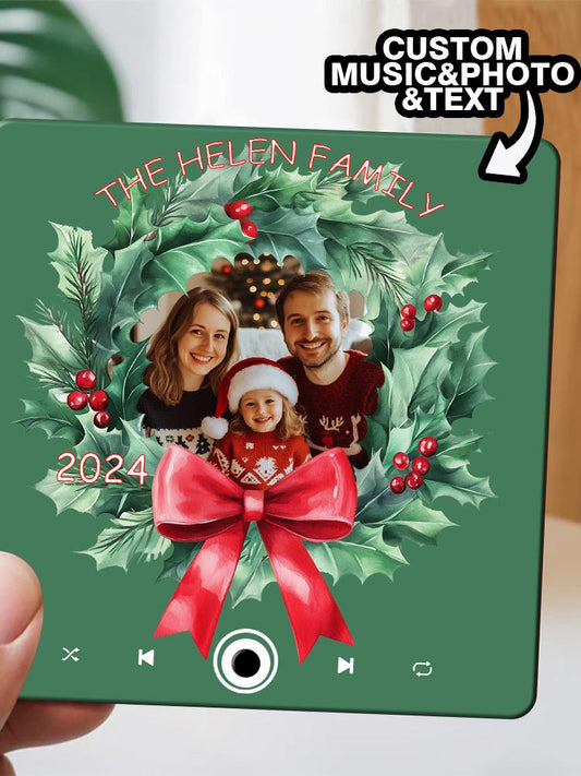 Custom Music Photo Christmas Magnet Refrigerator Plaque 10cm img 0