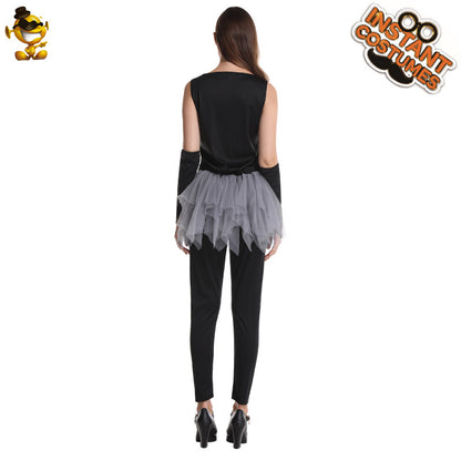 Disfraz de esqueleto para mujer, disfraz de Halloween, cosplay, actuación escénica, disfraz de fantasma aterrador