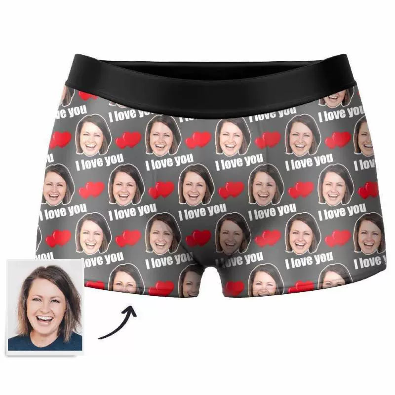 Custom Photo Boxer, Heart-Shaped Face Underwear - Men img 3