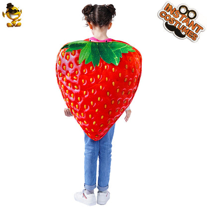girl cute strawberry costume children performance outfit reversible strawberry dress funny party costume halloween cosplay