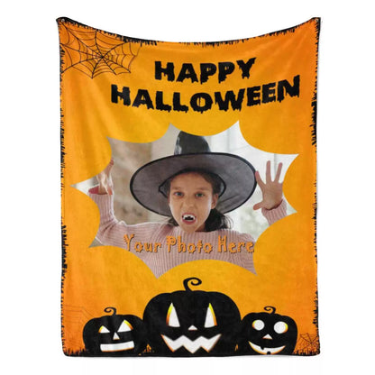 Custom Photo Halloween Happy Halloween Blanket, img 4