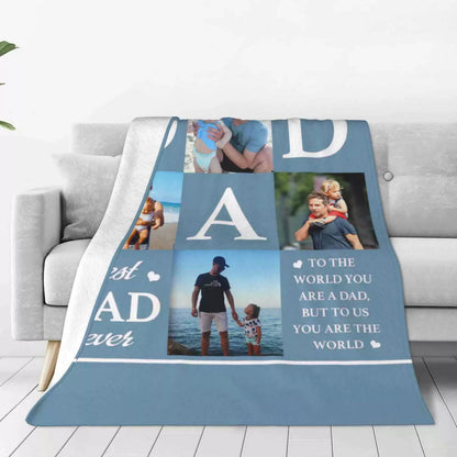 Personalized Photo Blanket for Dad, Father's Day Blanket img 2