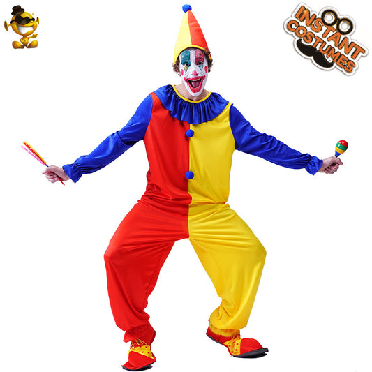 Halloween adult male clown costume for parties and cosplay