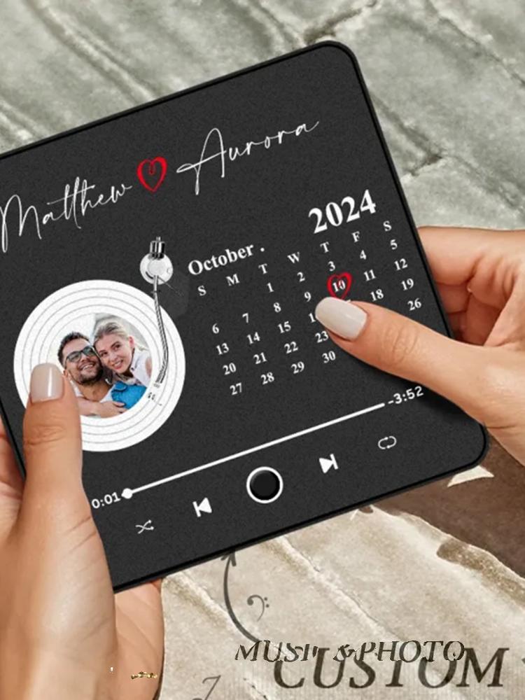 Personalized Photo Name Music Fridge Magnet Calendar Fridge img 1