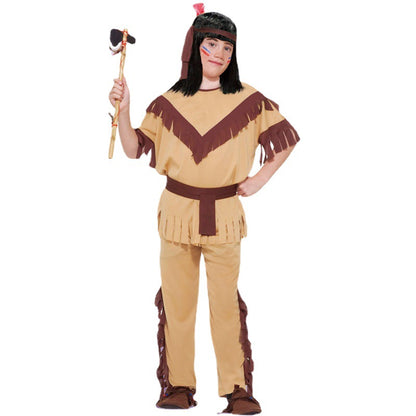 Native American Indian Boy Costume for Halloween Cosplay and Stage Performance