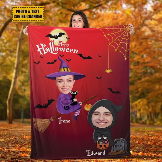 Halloween Personalized Blanket Halloween Gift for Friends img 1