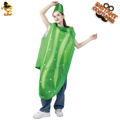 funny cucumber costume for adults Halloween cosplay couples family matching fruit outfit