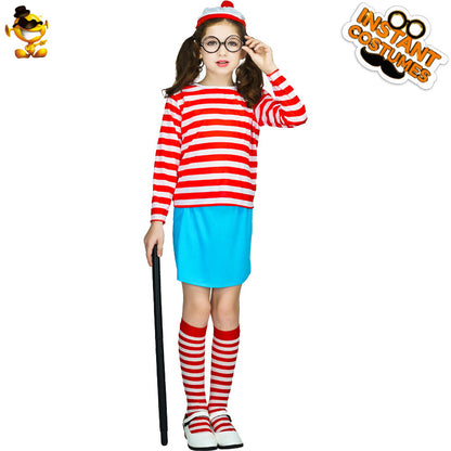 kids cartoon movie striped costume for halloween cosplay stage performance carnival party