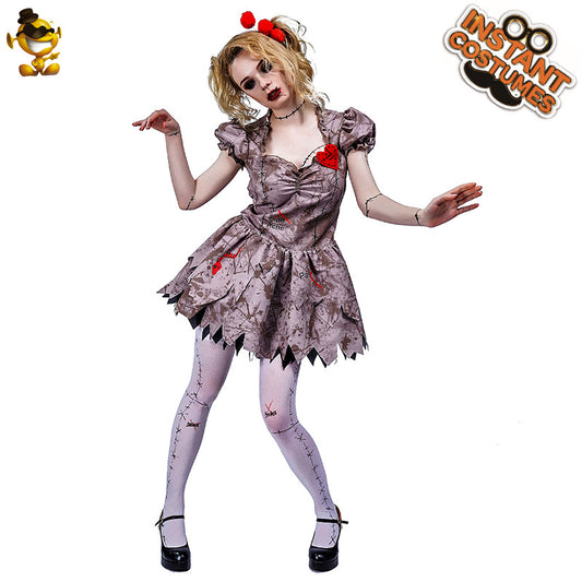 Halloween scary bloody zombie clown costume for women cosplay stage performance