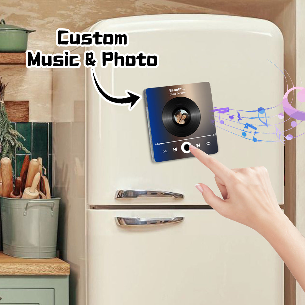 Custom Music Fridge Magnet,Personalized Photo for Couple img 3