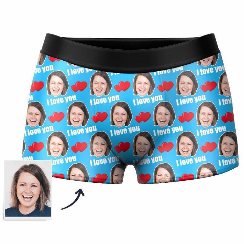 Custom Photo Boxer,Heart-shaped Face Underwear - Men