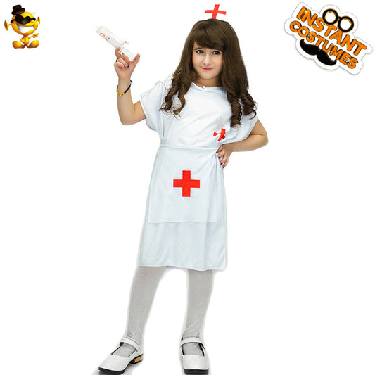 kids nurse costume for halloween girls cute doctor role play outfit for party