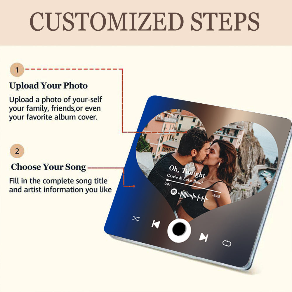 Custom Music Fridge Magnet With Photo for Couple img 3