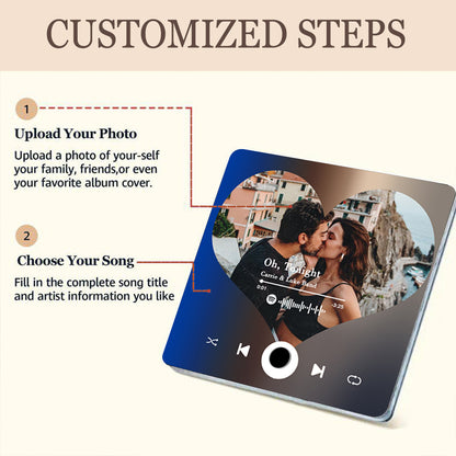 Custom Music Fridge Magnet With Photo for Couple img 3