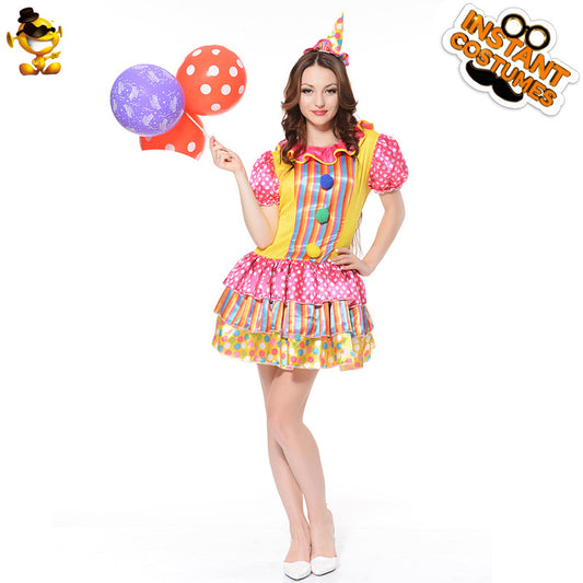 Circus clown costume for women adult carnival party Halloween cosplay performance outfit
