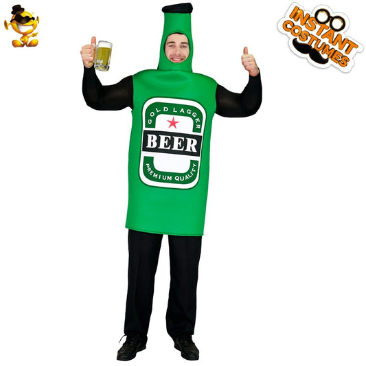 funny beer bottle costume for men halloween cosplay party outfit