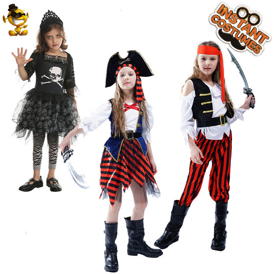 Ensemble de costumes de pirate pour filles pour Halloween, cosplay, performance sur scène