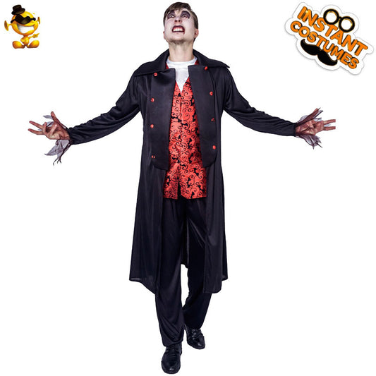 Halloween vampire costume for men scary gothic cosplay party outfit