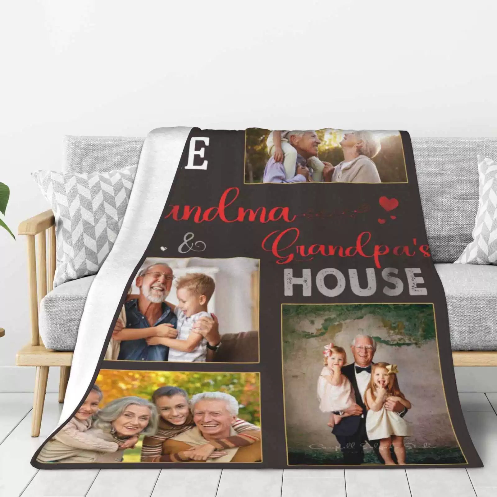 Custom Photo Blanket Fleece Blanket for Grandparents img 4