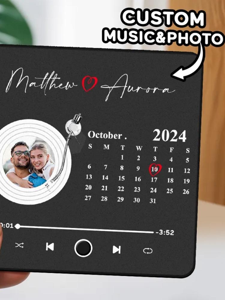Personalized Photo Name Music Fridge Magnet Calendar Fridge img 5855691179747
