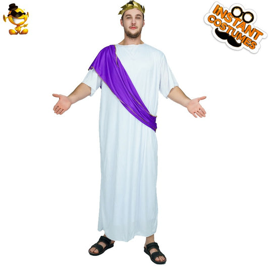 Roman Senate Costume for Adults Halloween Greek Toga Cosplay Outfit