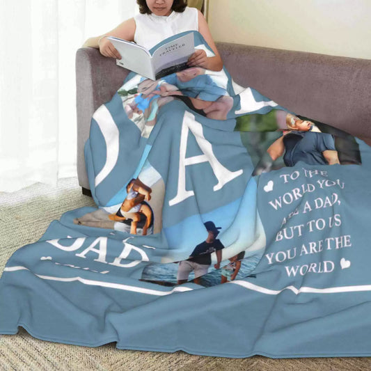 Personalized Photo Blanket for Dad, Father's Day Blanket img 1