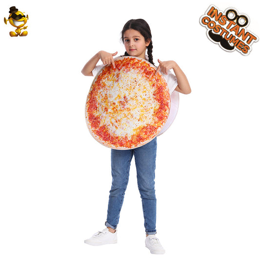 Halloween pizza costume for kids and adults, funny food cosplay outfit for family and parties