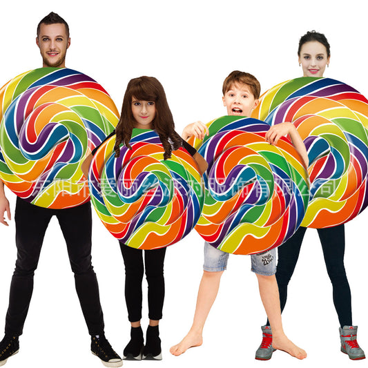 Candy costume family set fun lollipop cosplay outfit for carnival and Halloween