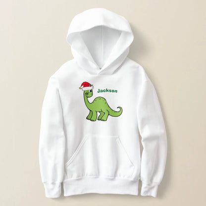 Custom Name Sweatshirt Christmas Gift Dinosaur Youth Sweatshirt img 3