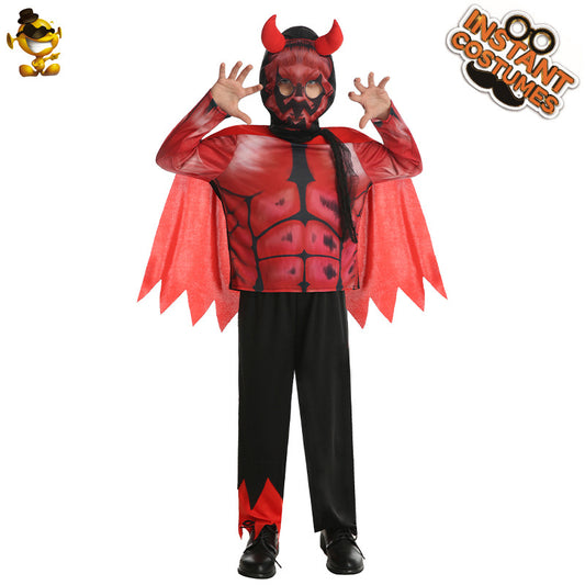 boys red devil halloween costume for kids cosplay party stage performance outfit