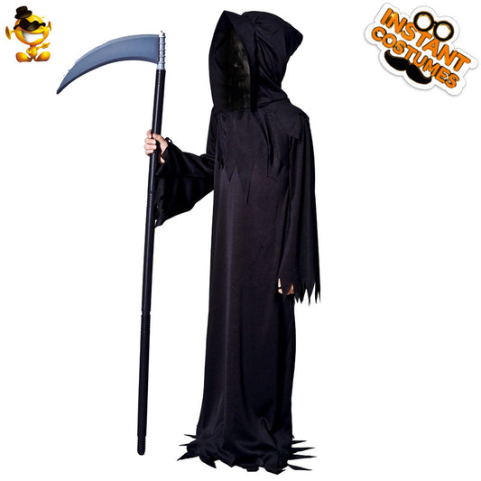 Halloween costume for kids scary grim reaper dark ghost cosplay outfit