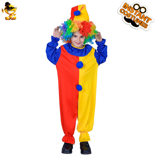 Halloween kids clown costume for cosplay and performance