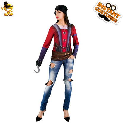 Halloween women's 3D digital print t-shirt horror blood stage performance costume party cosplay outfit