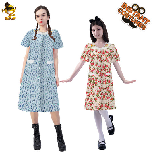 Halloween cosplay costume floral dress for kids and adults stage performance party outfit